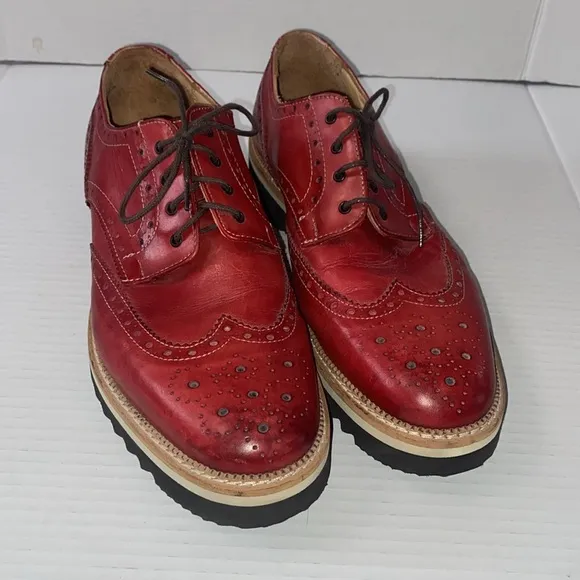 Made in Italy Fatte a Mano Men’s Red Oxfords Size 11 Shoes