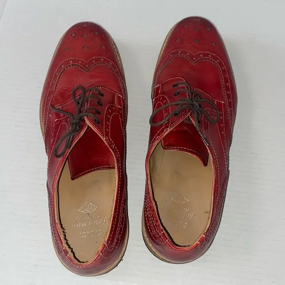 Made in Italy Fatte a Mano Men’s Red Oxfords Size 11 Shoes