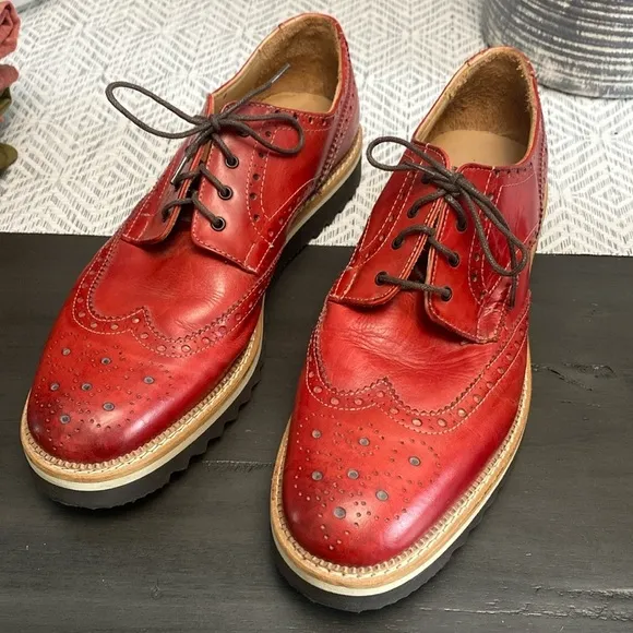 Made in Italy Fatte a Mano Men’s Red Oxfords Size 11 Shoes