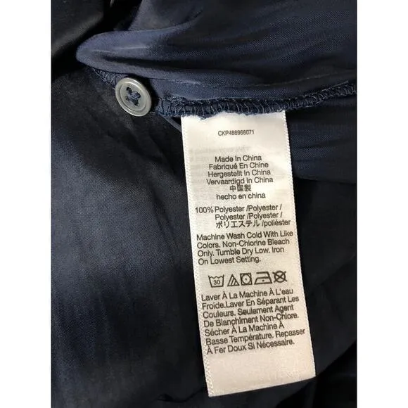 Madewell Button Front Utility Shirtdress in Satin Deep Indigo Blue NWT Medium