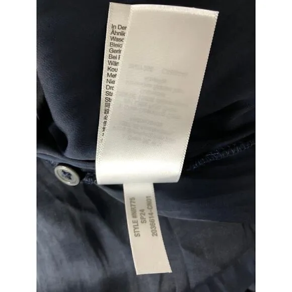 Madewell Button Front Utility Shirtdress in Satin Deep Indigo Blue NWT Medium