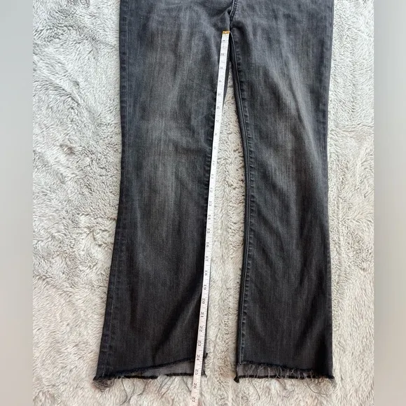 Madewell Cali Demi-Boot Asymmetrical Hem Jeans Button Fly in Washed Black