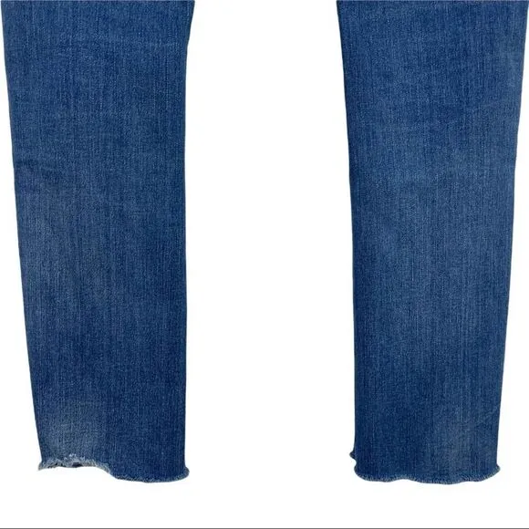 Madewell Cali Demi-Boot Button Fly Distressed Jeans Raw Hem Size 24