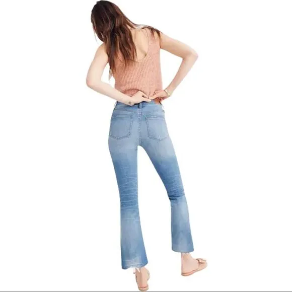 Madewell Cali Demi-Boot Button Fly Distressed Jeans Raw Hem Size 24