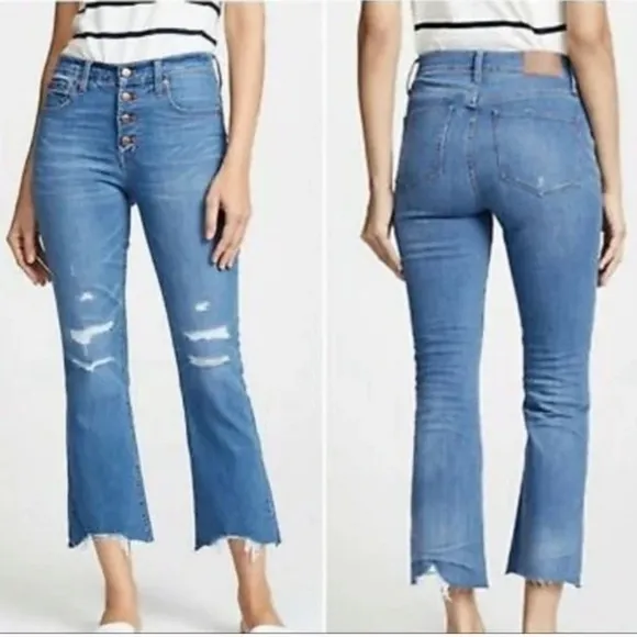Madewell Cali Demi boot -button fly- raw hems