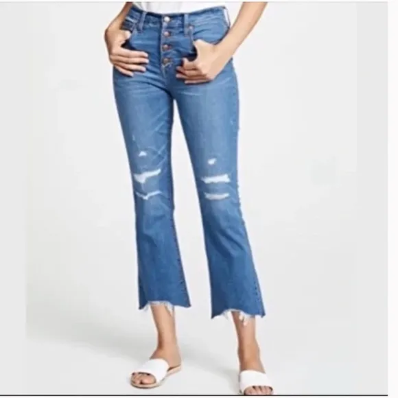 Madewell Cali Demi boot -button fly- raw hems