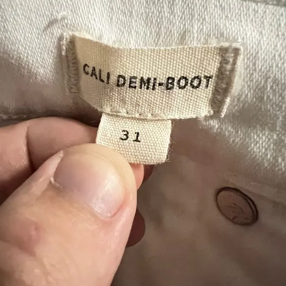Madewell Cali Demi-Boot Jean Distressed Edition 31 Women’s Pure White F9020