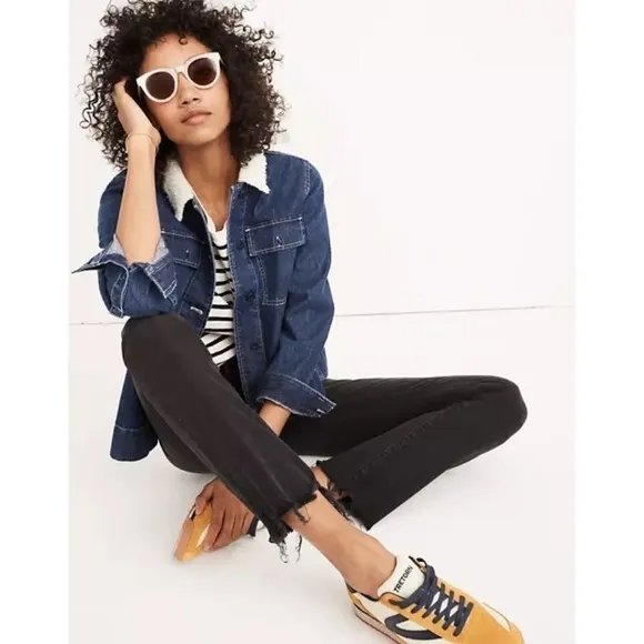 Madewell Cali Demi-Boot Jeans Berkeley Black Chewed-Hem