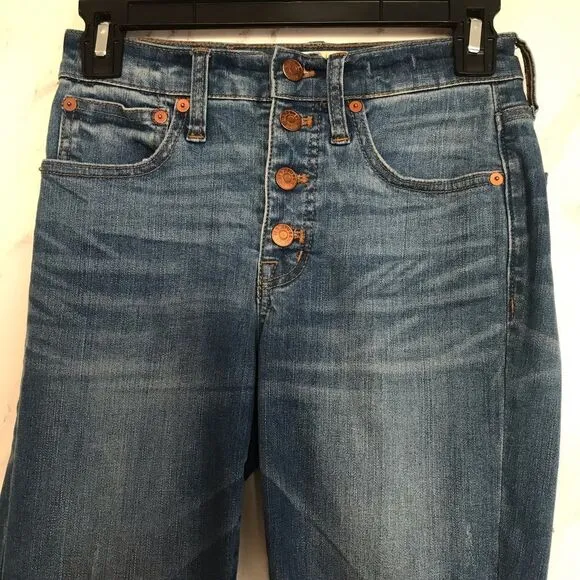 Madewell Cali Demi boot Jeans Bronson Button fly