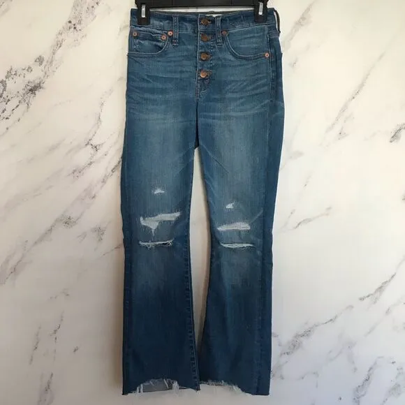 Madewell Cali Demi boot Jeans Bronson Button fly