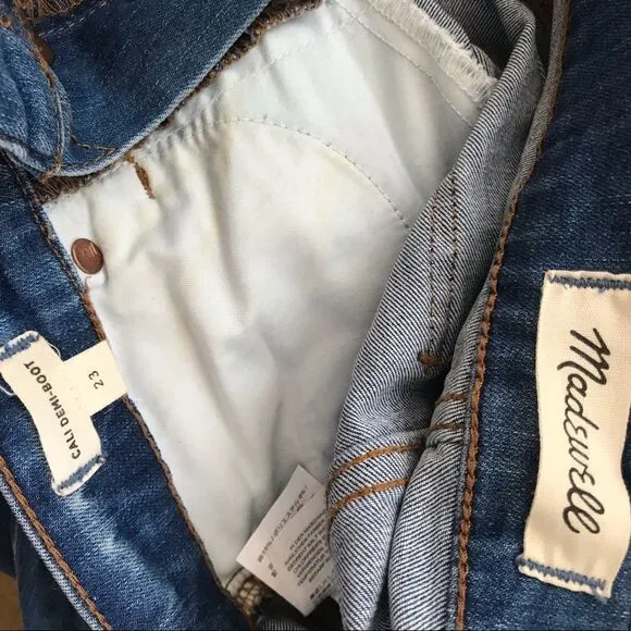 Madewell Cali Demi boot Jeans Bronson Button fly