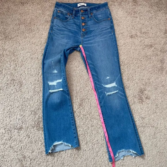 Madewell Cali Demi-Boot Jeans Bronson Wash: Button-Front Edition J0512, Size 25