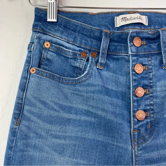 Madewell Cali Demi-Boot Jeans Bronson Wash: Button-Front Edition J0512, Size 25