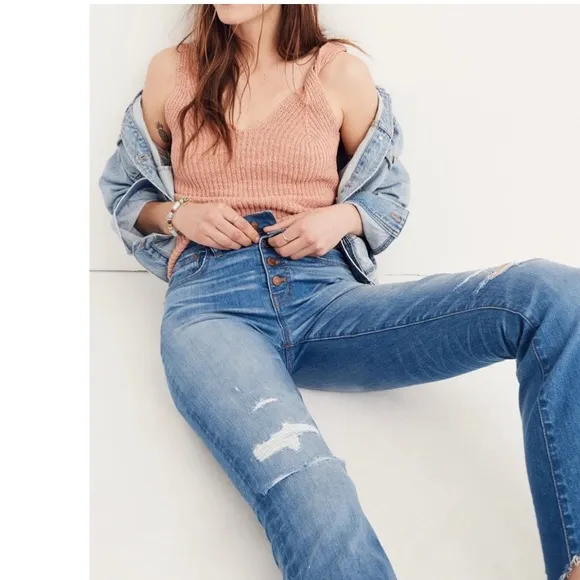 Madewell Cali Demi-Boot Jeans Bronson Wash: Button-Front Edition J0512, Size 25