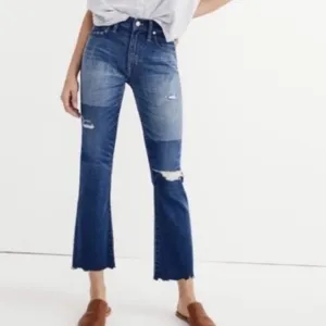 Madewell Cali Demi Boot Jeans Distressed Edition