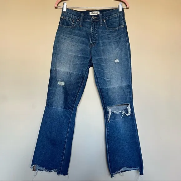 Madewell Cali Demi Boot Jeans Distressed Edition