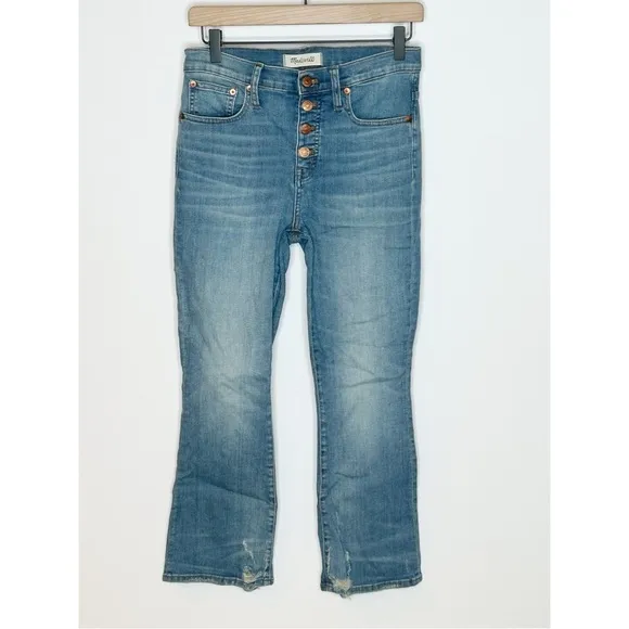 Madewell Cali Demi-Boot Jeans in Bess Wash: Button-Front Edition Size 26