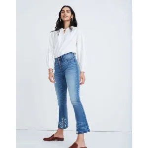 Madewell Cali Demi-Boot Jeans in Bess Wash: Button-Front Edition Women's 30