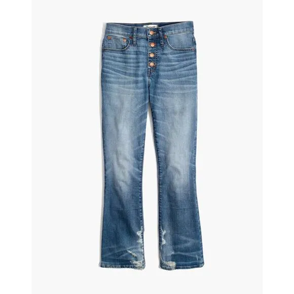 Madewell Cali Demi-Boot Jeans in Bess Wash: Button-Front Edition Women's 30
