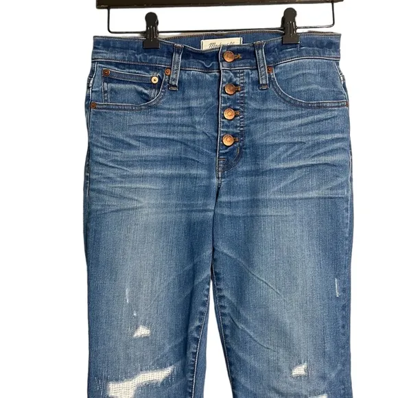 Madewell Cali Demi-Boot Jeans in Bronson Wash Button-Front Edition 26