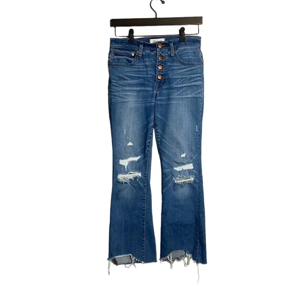 Madewell Cali Demi-Boot Jeans in Bronson Wash Button-Front Edition 26