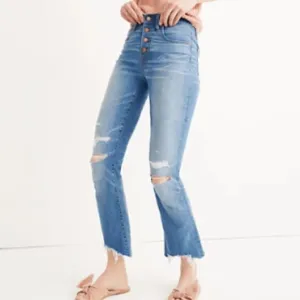 Madewell Cali Demi-Boot Jeans in Bronson Wash: Button-Front Edition sz 24
