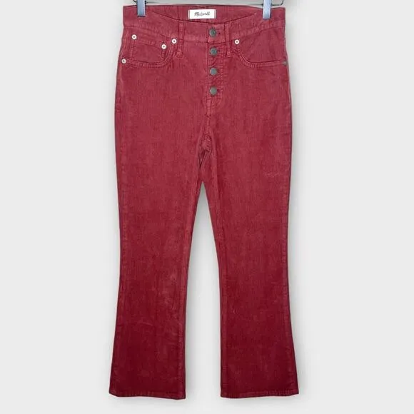 MADEWELL Cali Demi-Boot Jeans in Corduroy Size 25 Button-Front Edition Cinnamon