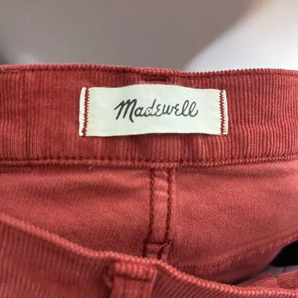 MADEWELL Cali Demi-Boot Jeans in Corduroy Size 25 Button-Front Edition Cinnamon