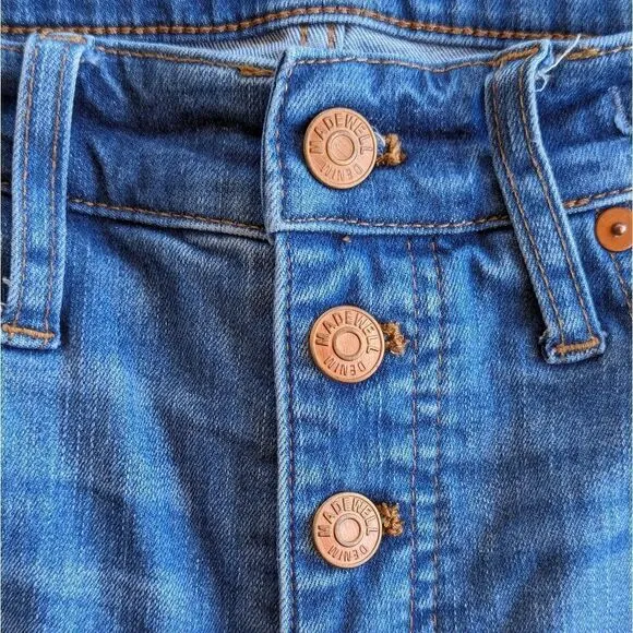 Madewell Cali Demi-Boot Jeans in Bronson Wash: Button-Front Edition Sz 27