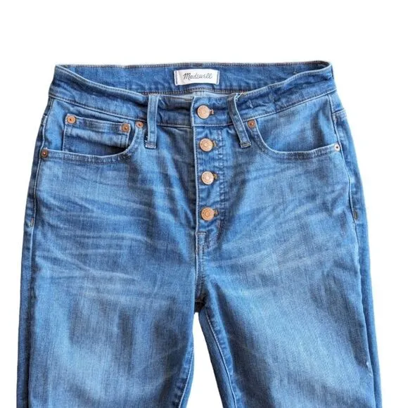 Madewell Cali Demi-Boot Jeans in Bronson Wash: Button-Front Edition Sz 27