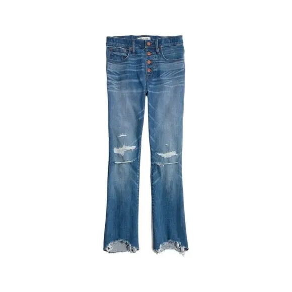 Madewell Cali Demi-Boot Jeans in Bronson Wash: Button-Front Edition Sz 27