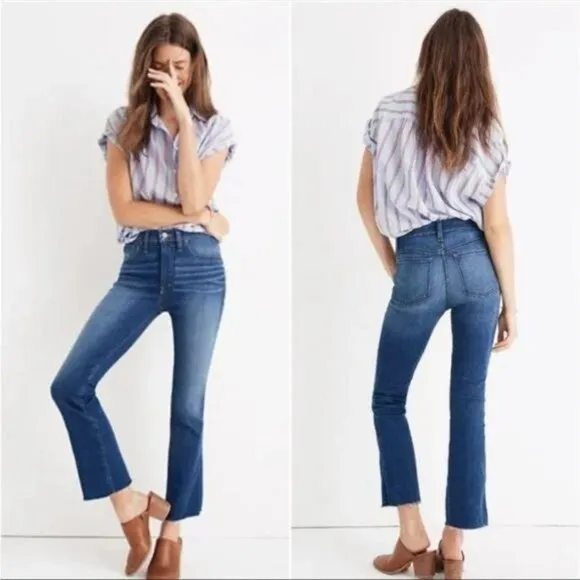 Madewell Cali Demi-Boot Raw Hem Marco wash Jean, size 24 STYLE J9195
