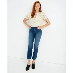 Madewell Cali Demi-Boot Jeans in Preston Wash: Raw-Hem Edition Sz23 NWT