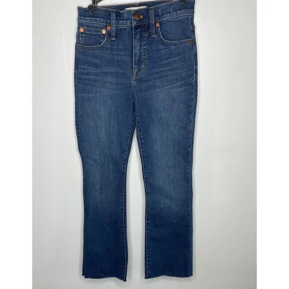 Madewell Cali Demi-Boot Jeans in Preston Wash: Raw-Hem Edition Sz23 NWT