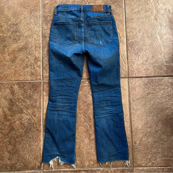 Madewell Distressed Cali Demi-Boot Button Front Edition in Medium Wash