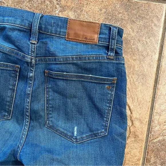 Madewell Distressed Cali Demi-Boot Button Front Edition in Medium Wash