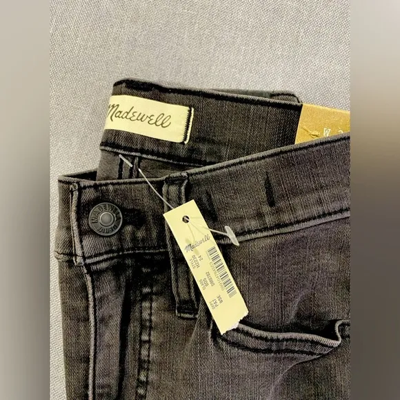 Madewell High Rise Distressed Black Skinny Jeans Size 24 NWT