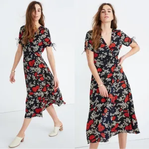 Madewell Hillside Daisy Floral Wrap Midi Dress Women’s Size 2