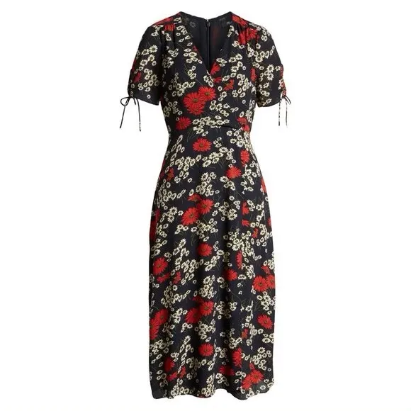 Madewell Hillside Daisy Floral Wrap Midi Dress Women’s Size 2