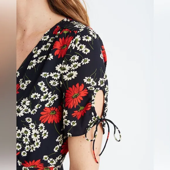 Madewell Hillside Daisy Floral Wrap Midi Dress Women’s Size 2