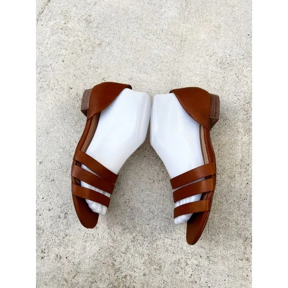 MADEWELL Leila Trio Strap D'Orsay Sandals Sz 7.5 Natural