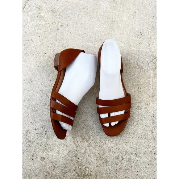 MADEWELL Leila Trio Strap D'Orsay Sandals Sz 7.5 Natural