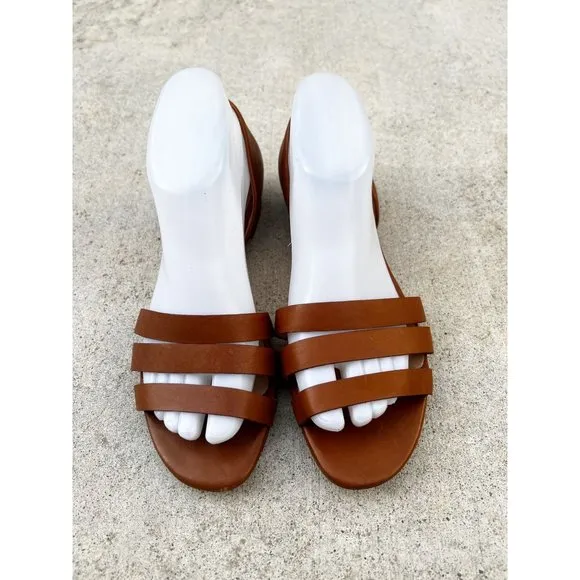 MADEWELL Leila Trio Strap D'Orsay Sandals Sz 7.5 Natural
