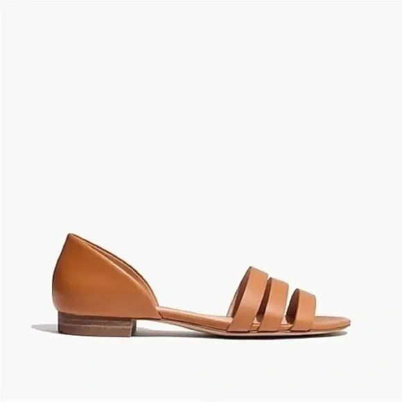 MADEWELL Leila Trio Strap D'Orsay Sandals Sz 7.5 Natural