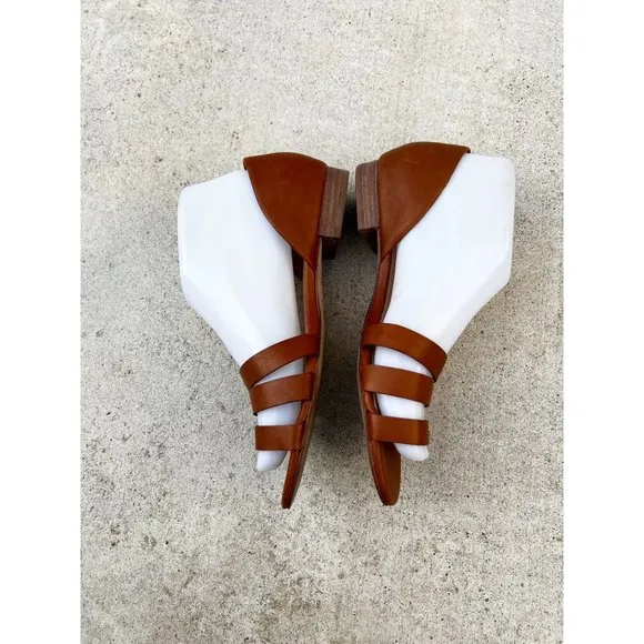 MADEWELL Leila Trio Strap D'Orsay Sandals Sz 7.5 Natural