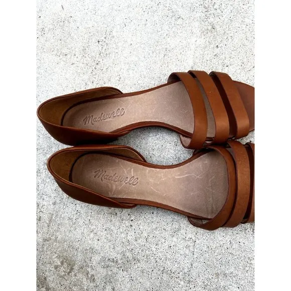 MADEWELL Leila Trio Strap D'Orsay Sandals Sz 7.5 Natural