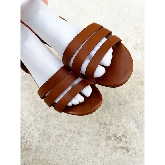 MADEWELL Leila Trio Strap D'Orsay Sandals Sz 7.5 Natural