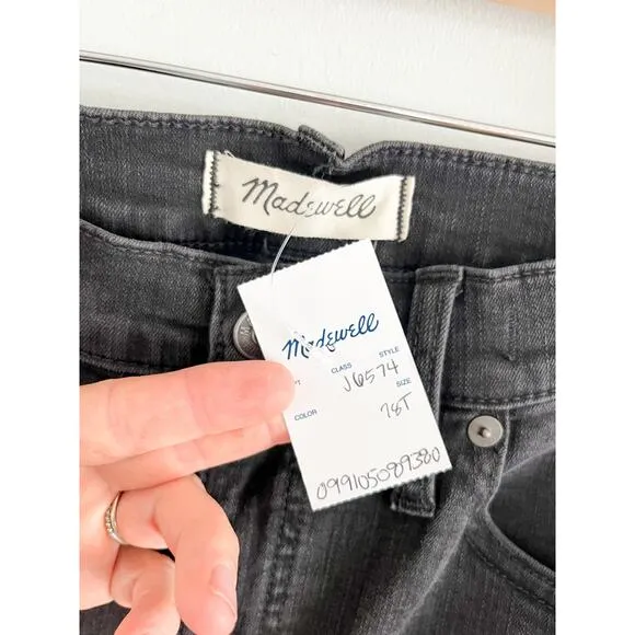 Madewell | NWT | Tall Cali Demi-Boot Jeans in Berkeley Black Chewed-Hem | Sz 28T