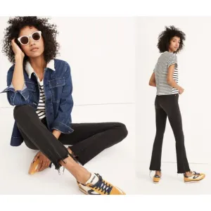 Madewell | NWT | Tall Cali Demi-Boot Jeans in Berkeley Black Chewed-Hem | Sz 28T