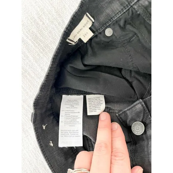 Madewell | NWT | Tall Cali Demi-Boot Jeans in Berkeley Black Chewed-Hem | Sz 28T